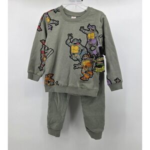 Teenage Mutant Ninja Turtle 2 piece Boy Size 7 Pant Sleeve Sweatshirt Nickeloden